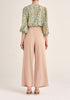 Paisie Contrasting Wide Leg Trousers in Beige Back